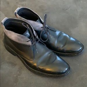 Cole Haan Black & Grey Leather Chukka Desert Boots